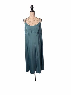 a new day Green Satin Slip Dress